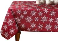 enhance your dining experience with the elegant violet linen decorative snowflakes tablecloth logo