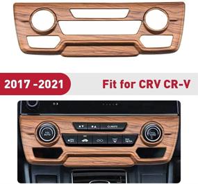 img 3 attached to 🍑 Крышка панели CD с декором под дерево персика для CRV CR-V 2017-2021: стильное оформление автомобиля интерьера