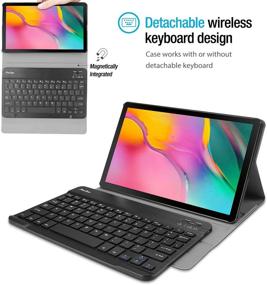 img 2 attached to 🔵 ProCase Slim Keyboard Case for Galaxy Tab A 10.1 2019 T510 T515 T517, Lightweight Shell Cover with Detachable Wireless Keyboard for Galaxy Tab A 10.1 SM-T510 SM-T515 SM-T517 2019 - Navy