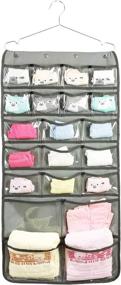 img 3 attached to Hanging Closet Underwear Sock Bra Organizer - Dual-Sided Storage Solution with 42 Clear Pockets (Grey) by NIMES