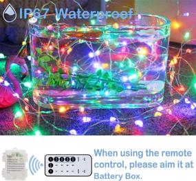 img 3 attached to 🌈 Copper String Lights with Color Change: 32.8ft 100 LED Battery Operated Warm White & Multicolor Twinkle Lights with Remote: Perfect for Craft Christmas Birthday Party Valentine's Day