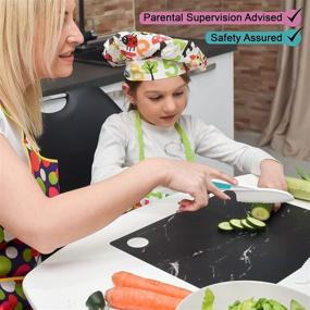 img 1 attached to 🍴 Ragazzacucine Kids Knife Set: Safe & Colorful Nylon Toddler Cooking Knives for Fruits, Salad, Cake - Serrated Edges & Firm Grip (PurpleMulti)