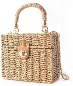 img 3 attached to Handwoven Vintage Natural Handbag Vacation