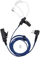 🎧 abcgood2 pin surveillance earpiece headset with ptt mic for motorola 2 way radio cp200, cp185, cp200d, gp300, cls1110, cls1410 - blue logo