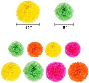 img 1 attached to 🎉 30 Pcs Mexican Fiesta Party Decorations: Fiesta Party Supplies for a Colorful Carnival Theme Party - Hanging Paper Banner, Pom Pom Flowers, Tassel Garland in Orange, Pink, Green, and Yellow