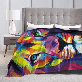 img 1 attached to 🦁 AIBILEEN Colorful Lion Flannel Blanket: Cozy and Lightweight Microfiber Throw for Kids - 50x40 Inch All-Season Decorative Extra Soft Blanket for Couch, Sofa, and Bed