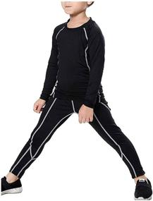 img 3 attached to 🏃 Boys Compression Leggings: Perfect Sportswear for Running, Hockey & Football - Athletic Base Layer Pants for Kids