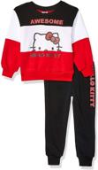 👶 baby girls' 2 piece sweatshirt and pant active set by hello kitty logo