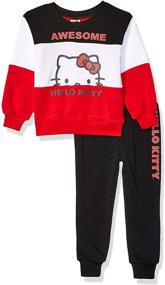 img 4 attached to 👶 Baby Girls' 2 Piece Sweatshirt and Pant Active Set by Hello Kitty