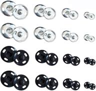 💡 kenkio 180 sets sew-on snap buttons metal snaps fasteners press studs buttons for sewing in black and silver, various sizes included logo