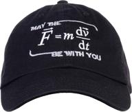 🧢 ann arbor t-shirt co. funny physics baseball dad hat black: may the (f=mdv/dt) be with you - men & women's science cap logo