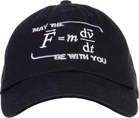 img 4 attached to 🧢 Ann Arbor T-shirt Co. Funny Physics Baseball Dad Hat Black: May The (F=mdv/dt) Be with You - Men & Women's Science Cap