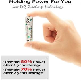 img 3 attached to Tinyfish HR6/AA Low-Self-Discharge Rechargeable Batteries - UL Certified 1.2V 2600mAh Ni-Mh (Nickel Metal Hydride) - 8 Battery Pack with Semi-Transparent Plastic Storage Holder