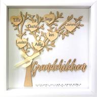 🎁 12x12" grandchildren shadow box kit: perfect family tree gift for grandparents with 7 hearts and 40 gems. ideal for grandchildren, nana, mimi. great for mother's day and christmas! логотип