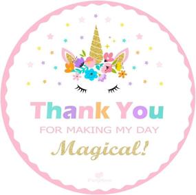 img 1 attached to 🦄 Gold Glitter Magical Unicorn Stickers - Party Favors for Kids - Thank You Unicorn Sticker - by PartyNow