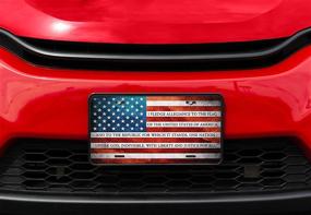 img 1 attached to Amcove Patriotic License Plate American Flag Pledge Of Allegiance Auto Tag For Car