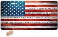 amcove patriotic license plate american flag pledge of allegiance auto tag for car logo