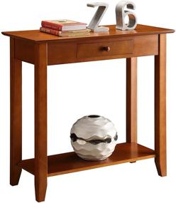 img 3 attached to 🍒 Cherry Hall Table with Drawer and Shelf: Convenience Concepts American Heritage - A Perfect Blend of Style and Functionality