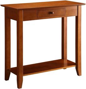 img 4 attached to 🍒 Cherry Hall Table with Drawer and Shelf: Convenience Concepts American Heritage - A Perfect Blend of Style and Functionality