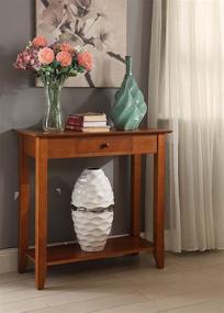 img 2 attached to 🍒 Cherry Hall Table with Drawer and Shelf: Convenience Concepts American Heritage - A Perfect Blend of Style and Functionality