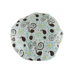 img 2 attached to 🚿 Frosted PEVA Reusable Vinyl Shower Cap: Waterproof & Stretchy Hair Cap for All Hair Lengths - Hipster Hippie Chick for Women