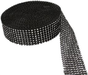img 3 attached to 💎 KUPOO 8 Row 10-Yard Diamond Sparkling Rhinestone Mesh Ribbon: Ideal for Event Decorations, Wedding Cake, Birthdays, Baby Shower, Arts and Crafts (Black and Silver)