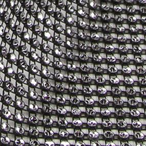 img 2 attached to 💎 KUPOO 8 Row 10-Yard Diamond Sparkling Rhinestone Mesh Ribbon: Ideal for Event Decorations, Wedding Cake, Birthdays, Baby Shower, Arts and Crafts (Black and Silver)