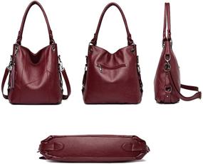 img 3 attached to 👜 Stylish Hobo Bags for Women: Faux Leather Purses with Tassel - Large and Trendy Handbags