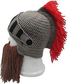 img 2 attached to 🧔 Creative Original Barbarian Knit Beard Hat: The Ultimate Funny Wig Beanie Hat with Facemask