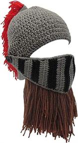 img 4 attached to 🧔 Creative Original Barbarian Knit Beard Hat: The Ultimate Funny Wig Beanie Hat with Facemask