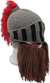 img 1 attached to 🧔 Creative Original Barbarian Knit Beard Hat: The Ultimate Funny Wig Beanie Hat with Facemask