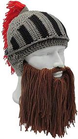 img 3 attached to 🧔 Creative Original Barbarian Knit Beard Hat: The Ultimate Funny Wig Beanie Hat with Facemask