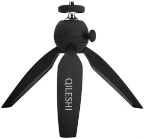 img 4 attached to 📷 QILESHI Tabletop Camera Tripod - Mini Cell Phone Tripod Stand, Portable Desktop Phone Camera Tripod (Black)