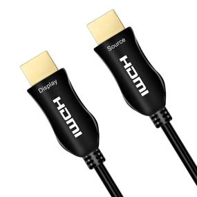 img 3 attached to 🔌 100 Футовый Волоконно-оптический HDMI-кабель 4K - Высокоскоростной Ultra HD, 18Гб/с, 4K 60Гц (4:4:4 HDR10 HDCP2.2), 1440p 144Гц - Односторонний шнур для Apple TV, PS4, Xbox One