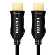 🔌 100 футовый волоконно-оптический hdmi-кабель 4k - высокоскоростной ultra hd, 18гб/с, 4k 60гц (4:4:4 hdr10 hdcp2.2), 1440p 144гц - односторонний шнур для apple tv, ps4, xbox one логотип