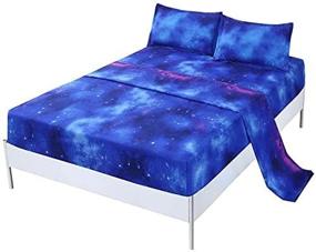 img 2 attached to 🌌 SDIII 3PCS Blue Galaxy Twin Size Bedding Collection - Out of this World Sheets for Boys, Girls, and Kids