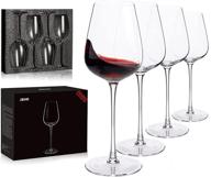 🍷 hand blown italian crystal bordeaux wine glasses - exquisite gift set - premium lead-free glassware - set of 4 - 18oz capacity logo