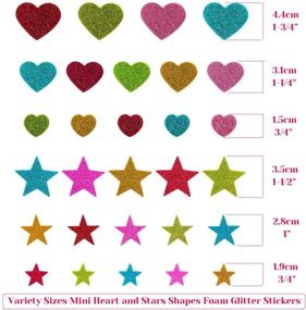 img 2 attached to Anezus 4 Sheets Craft Gems Self Adhesive Rhinestones Jewel Stickers with 100Pcs Glitter Foam Stickers Self Adhesive for DIY Crafts, Various Sizes and Shapes
