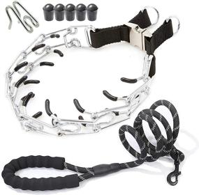 img 4 attached to DEYACE Heavy Duty Pinch Collar Set: No Pull Training for Large Dogs - Dog Leash and Prong Collar Combo