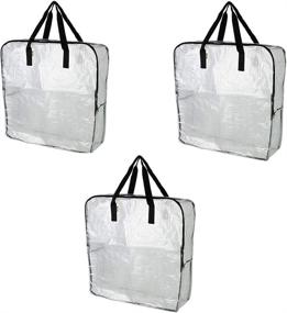 img 1 attached to 🛍️ IKEA DIMPA 3 pcs Extra Large Storage Bag: Clear, Heavy-Duty Bags for Moth and Moisture Protection