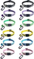 elanz reflective breakaway cat collar - 12 pack with bell & id tag: adjustable, soft, durable nylon collars for kittens & cats – multicolor, safety buckles & weatherproof tags logo