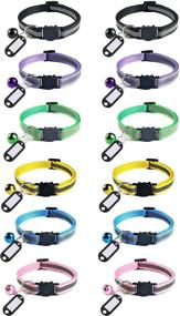 img 4 attached to Elanz Reflective Breakaway Cat Collar - 12 Pack with Bell & ID Tag: Adjustable, Soft, Durable Nylon Collars for Kittens & Cats – Multicolor, Safety Buckles & Weatherproof Tags