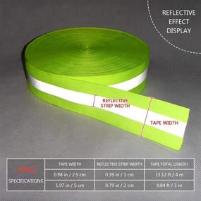 img 3 attached to ✂️ Premium Sew-On Safety Trim: High Visibility Reflective Tape Strip for Enhanced Safety - Fluorescent Green, 0.98in x 0.39in