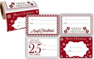 🎁 enhance your christmas gift presentation with 60 jumbo gift tag stickers - modern red, white, silver, and gold xmas designs! logo