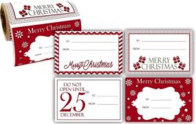 img 4 attached to 🎁 Enhance Your Christmas Gift Presentation with 60 Jumbo Gift Tag Stickers - Modern Red, White, Silver, and Gold Xmas Designs!