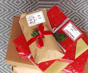img 2 attached to Улучшите презентацию своего рождественского подарка с помощью 60 больших наклеек-этикеток для подарков - современные дизайны в красном, белом, серебряном и золотом цветах для рождества!