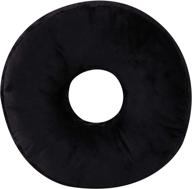 super soft microplush doughnut pillow and comfy seat cushion for kids and adults - cheer collection round donut pillow in black logo