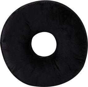 img 4 attached to Super Soft Microplush Doughnut Pillow and Comfy Seat Cushion for Kids and Adults - Cheer Collection Round Donut Pillow in Black