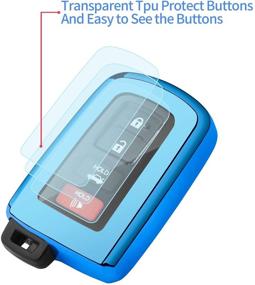 img 1 attached to 🔑 Tukellen Blue Key Fob Cover for Toyota | Soft TPU Key Case Protector Shell Compatible with Tundra Tocoma Sequoia 4Runner Highlander RAV4 Camry Corolla Avalon | Keyless Go Only