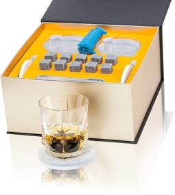 img 3 attached to 🥃 Whiskey Glasses for Men, KANARS Scotch Glasses With Granite Chilling Stones In Luxury Box. Bourbon Whisky Gifts for Men Dad Unique